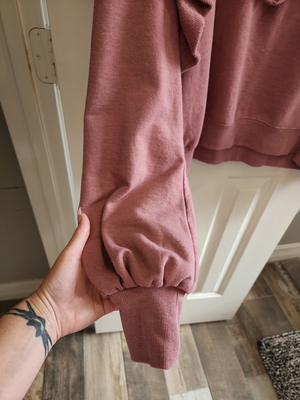Vanilla Star Mauve Ruffle-Trim Scoop Neck Sweatshirt - Picture 3 of 6
